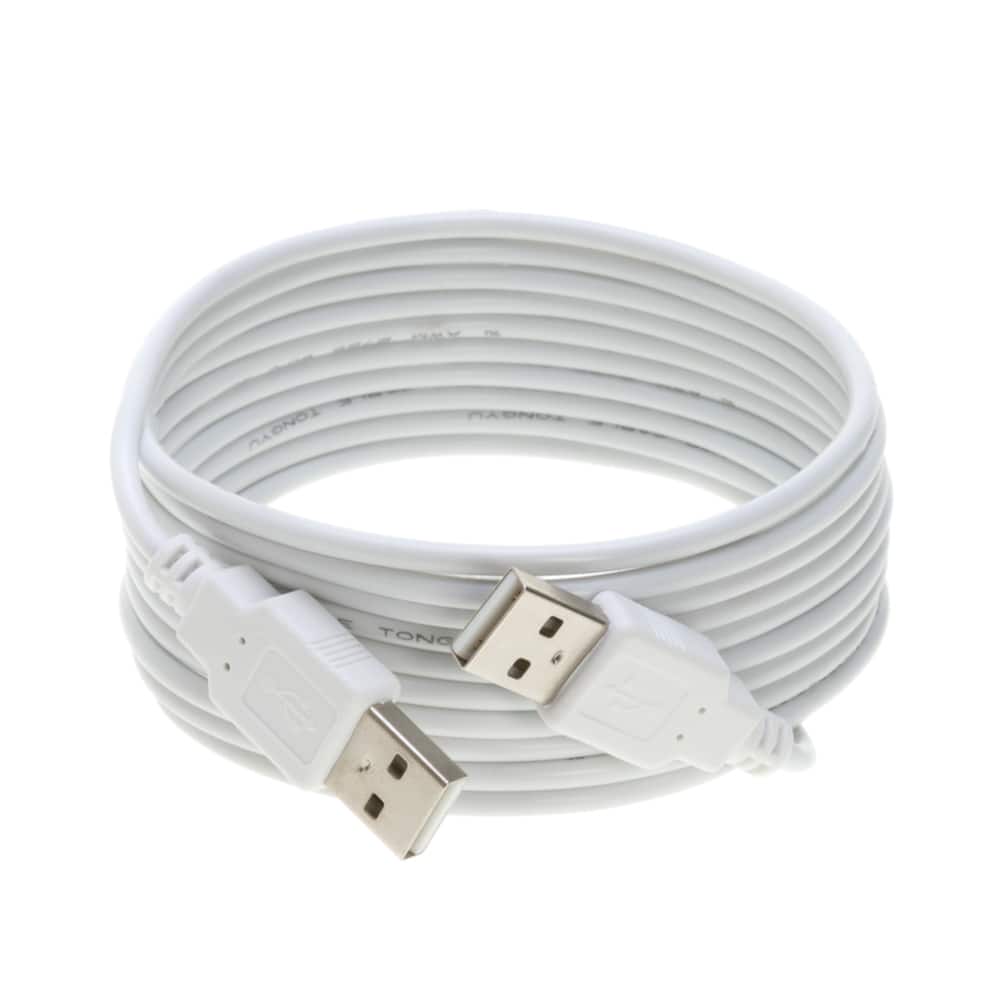 Cables Direct Online - USB 2.0 A-Male to A-Male Cable – 10ft, High-Speed Data Transfer/Charging Cord - White