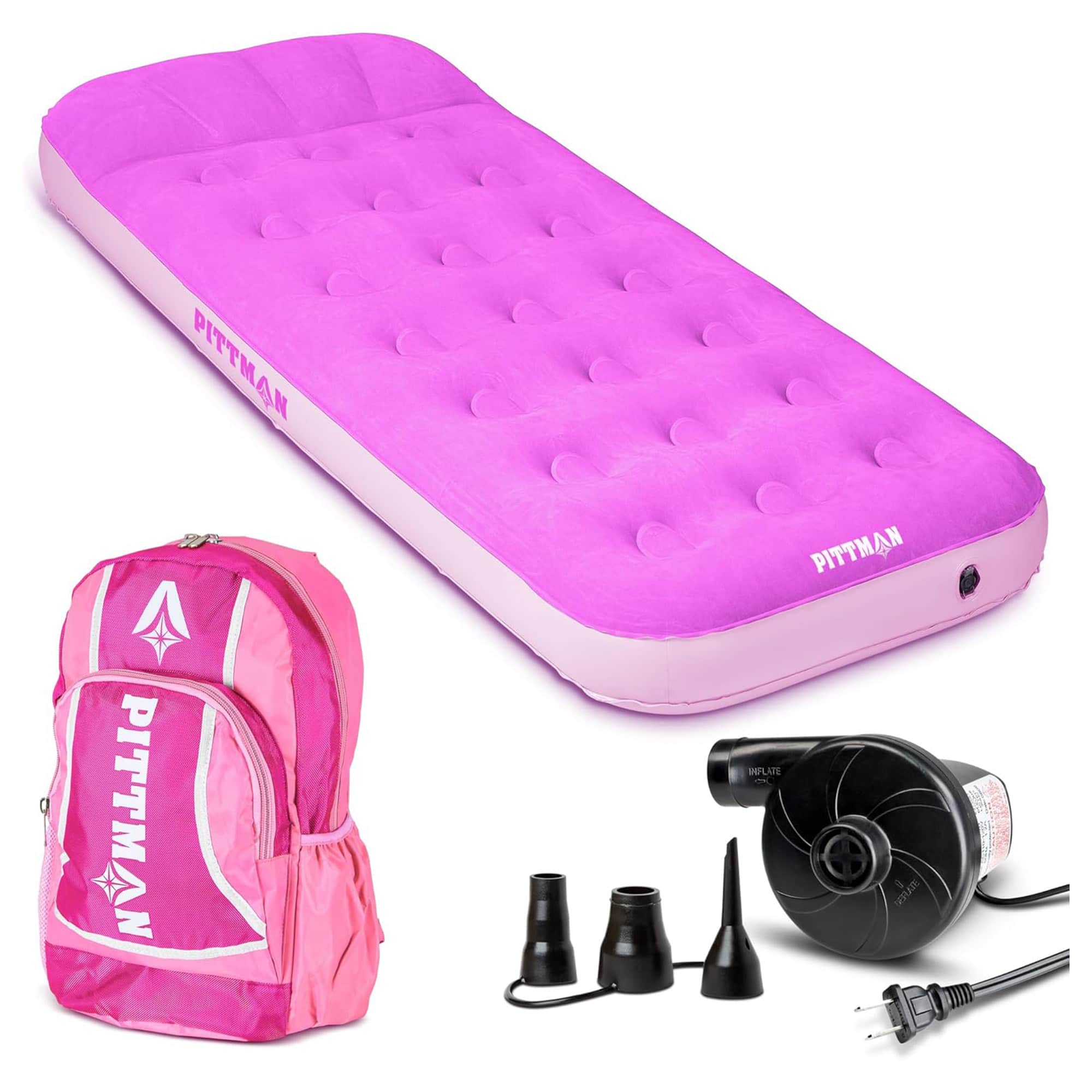 "Pittman Outdoors - Kids Air Mattress, 74"" x 30"" Air Bed w/ Pump & Backpack - Pink" price history on PriceWatchPro