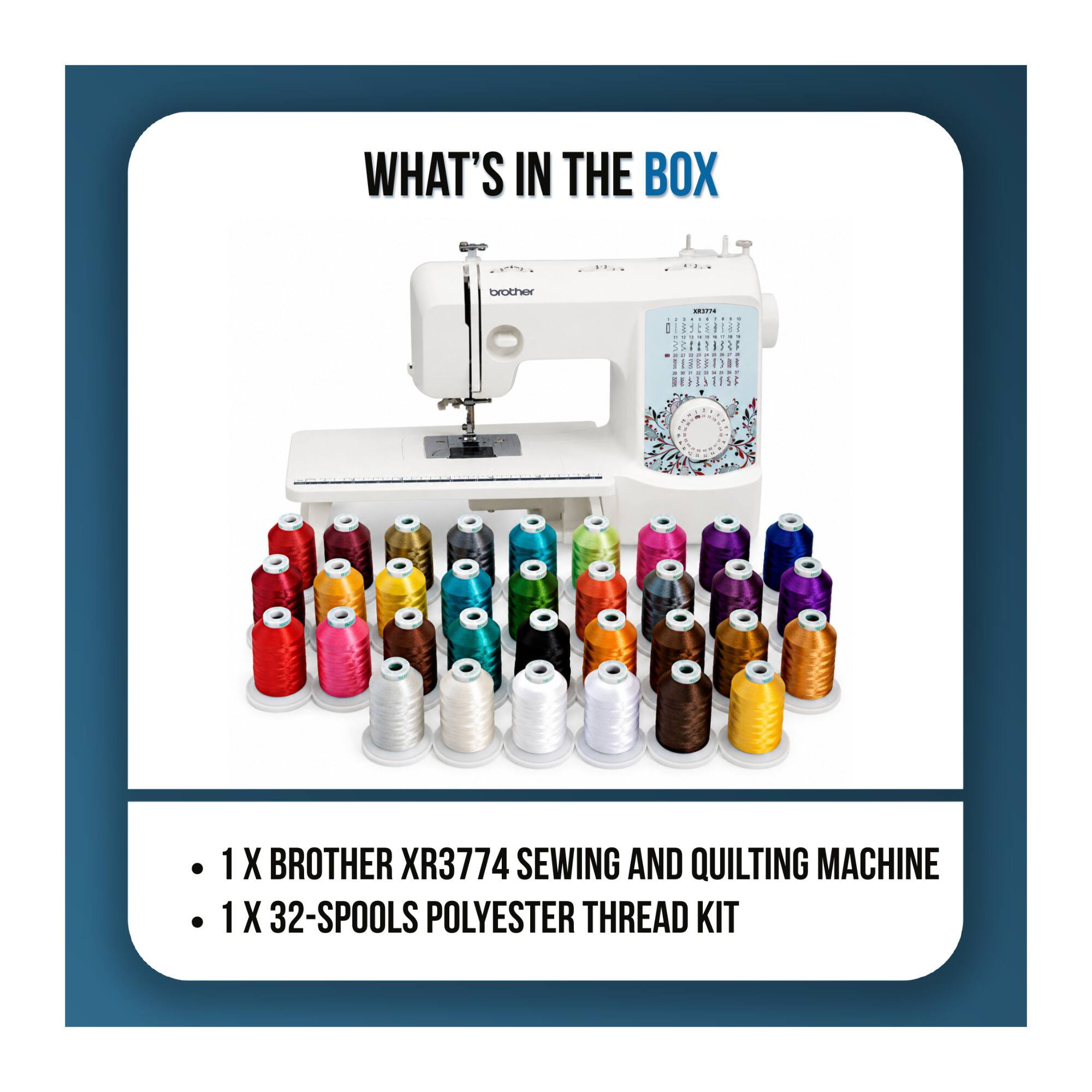 Brother XR3774 Wide Table Sewing and Quilting Machine Bundle with ...