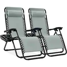Front. Best Choice Products - Best Choice Products Set of 2 Zero Gravity Lounge Chair Recliners for Patio, Pool w/ Cup Holder Tray - Stardew - Stardew.