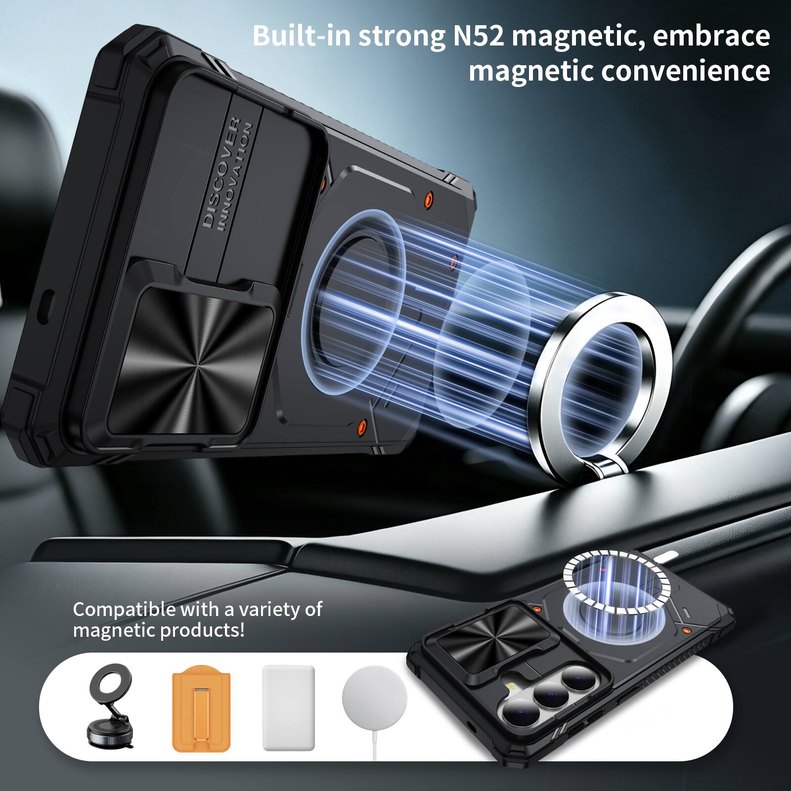 Built-in strong N52 magnetic, embrace magnetic convenience

Compatible with a variety of magnetic products!