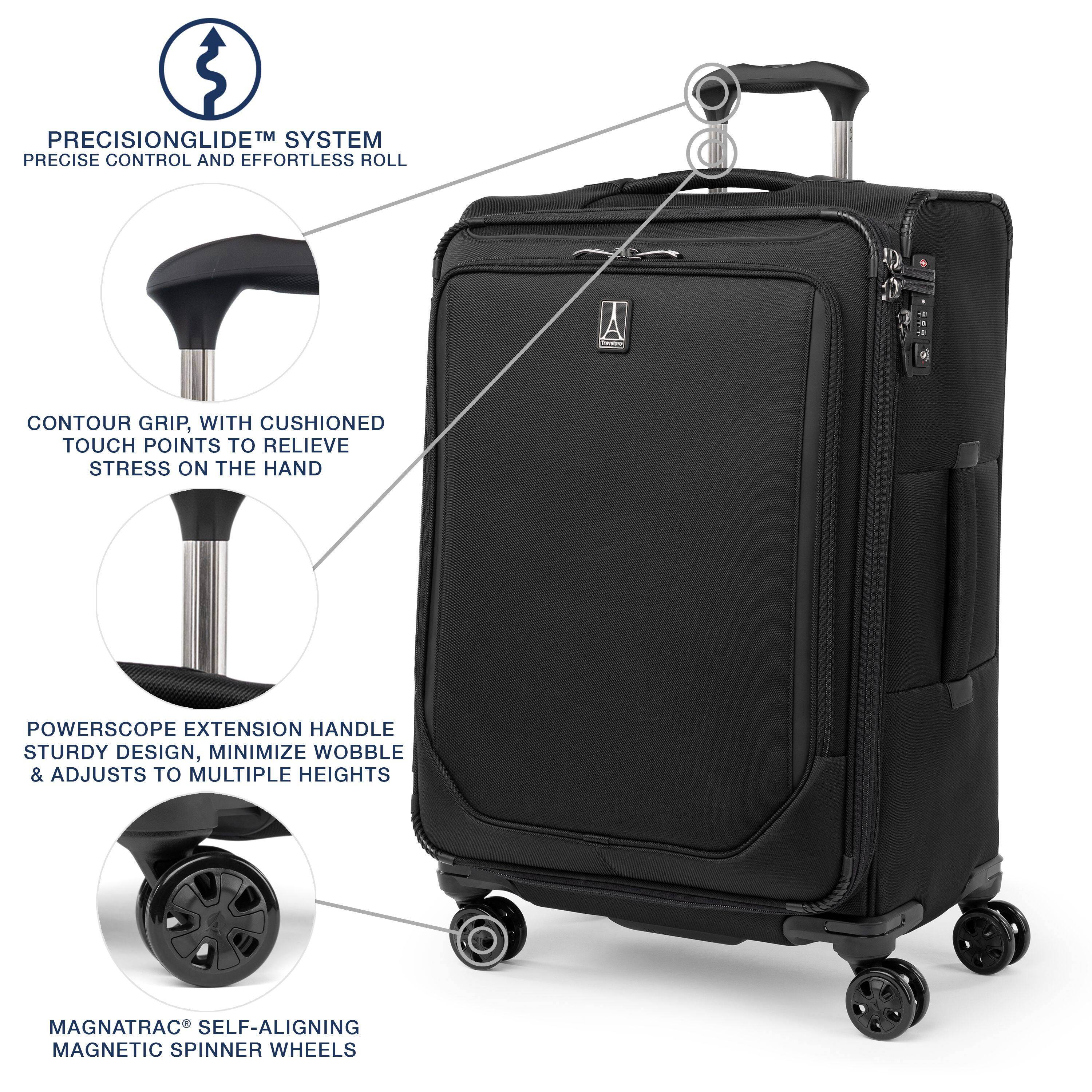 PRECISIONGLIDE™ SYSTEM  
PRECISE CONTROL AND EFFORTLESS ROLL  

CONTOUR GRIP, WITH CUSHIONED TOUCH POINTS TO RELIEVE STRESS ON THE HAND  

POWERSCOPE EXTENSION HANDLE  
STURDY DESIGN, MINIMIZE WOBBLE & ADJUSTS TO MULTIPLE HEIGHTS  

MAGNATRAC® SELF-ALIGNING MAGNETIC SPINNER WHEELS