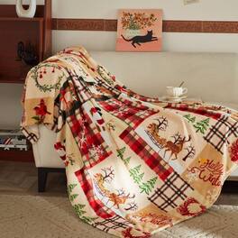 MarCielo - 1 PC Christmas Throw Blanket 50" x 60" – Soft Flannel Holiday Blanket for Couch, Sofa, or Bed - Multicolored