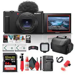Sony - ZV-1 II Digital Camera + 64GB Memory Card + Photo Software + Battery + More