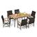 Front. Costway - 7 PCS Patio Dining Set with Acacia Wood Dining Table Rattan Armchairs Soft Cushions - Natural + Black.