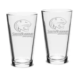 Jardine - South Alabama Jaguars 16oz. Two-Piece Classic Pub Glass Set - Multicolor
