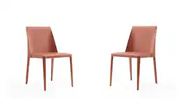 Manhattan Comfort - Paris Modern Vegan Leather Dining Chair - Set of 2 - Clay