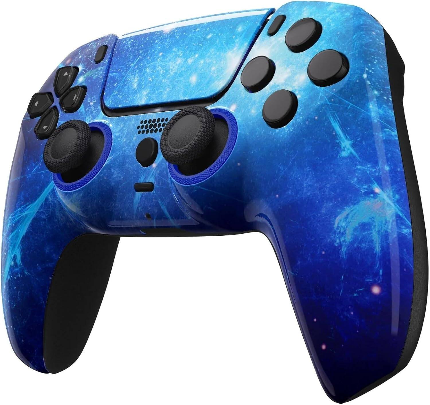 Angle. ProControllers - Custom Wireless Controller for PS5 - Blue Nebula.