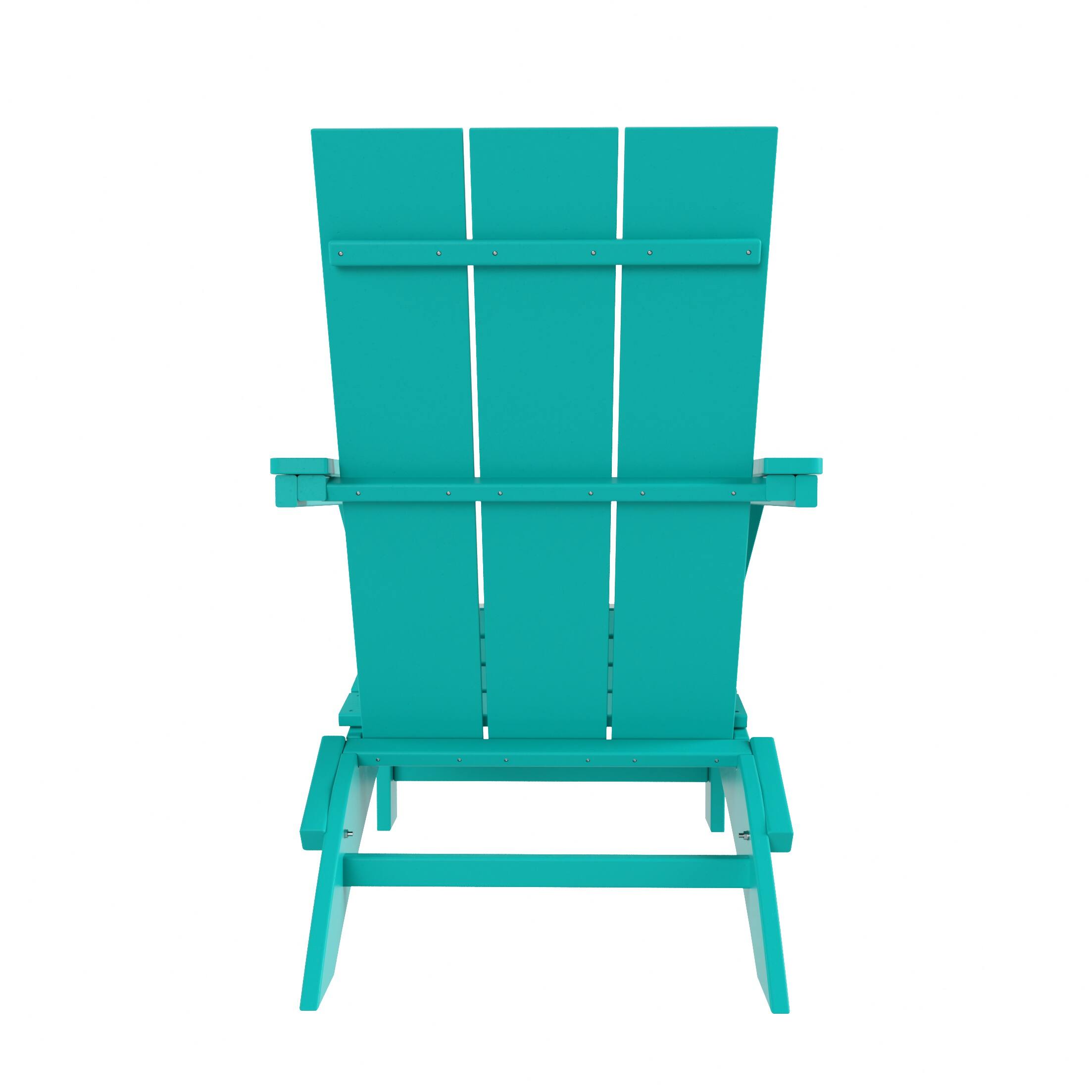 Alt View 2. WestinTrends - WestinTrends Ashore Outdoor HDPE Modern Folding Adirondack Chair - Turquoise.