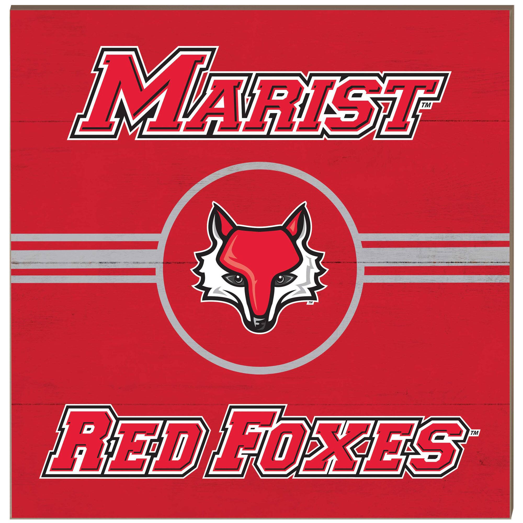 Marist Red Foxes 10'' x 10'' Retro Team Sign