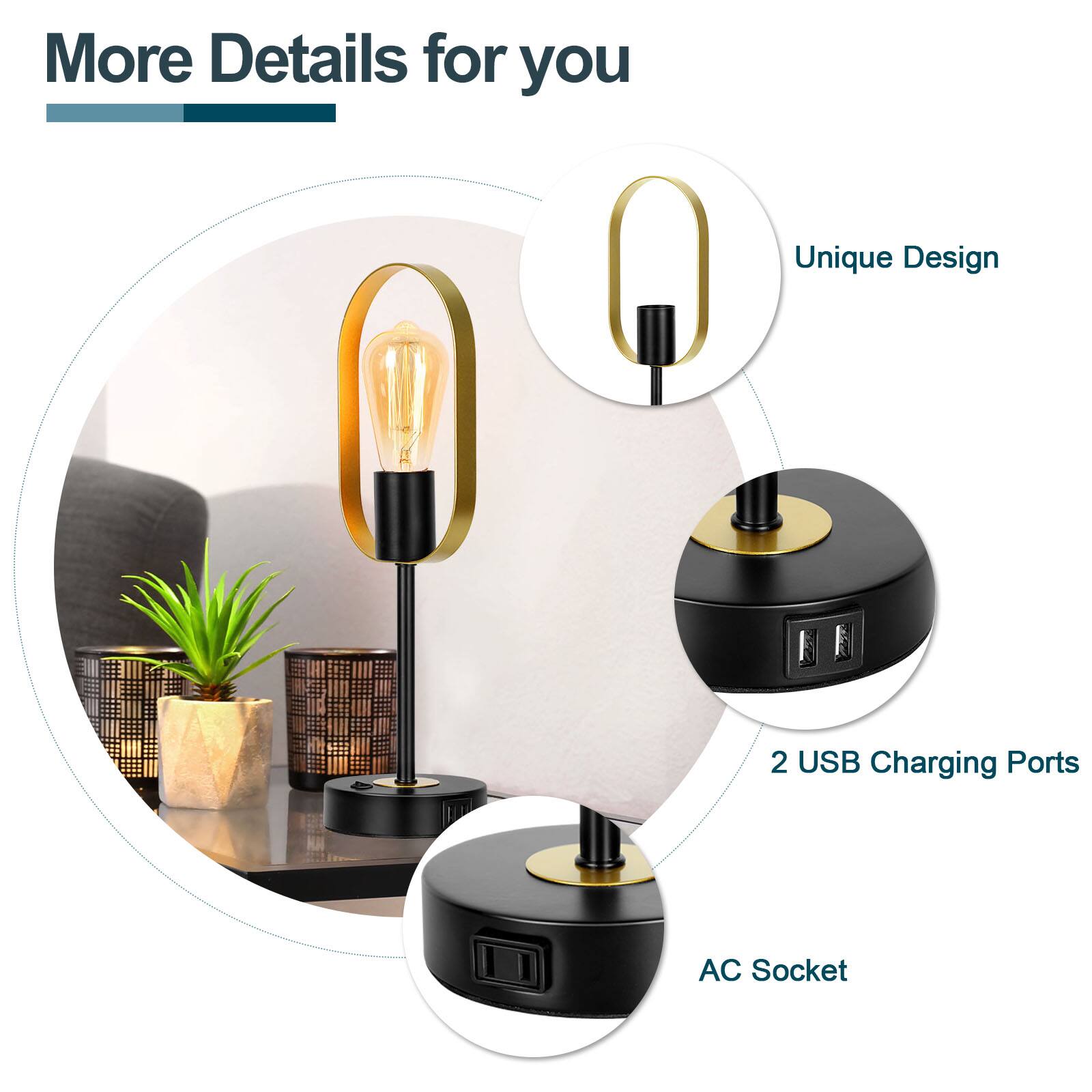 More Details for you

- Unique Design
- 2 USB Charging Ports
- AC Socket