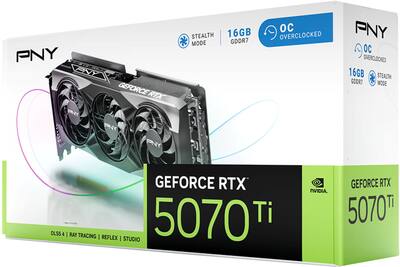 PNY GeForce RTX 5070 Ti 16GB OC GDDR7 PCI Express 5.0 Graphics PNY GeForce RTX 5070 Ti 16GB OC GDDR7 PCI Express 5.0 Graphics