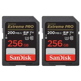 SANDISK - Extreme PRO UHS-I U3 SDXC Memory Card - 256GB, 2-Pack