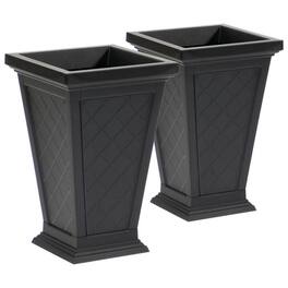 FCMP Outdoor - Modemmo Self-Watering Planter, Argyle Pattern, Black, Set of 2