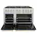 Left. ZLINE - 48 in. Wide 8 Burner Autograph 6.7 cu. ft. Freestanding Classic Double Oven Dual Fuel Range w/ Black & Gold Accents - Black Matte.