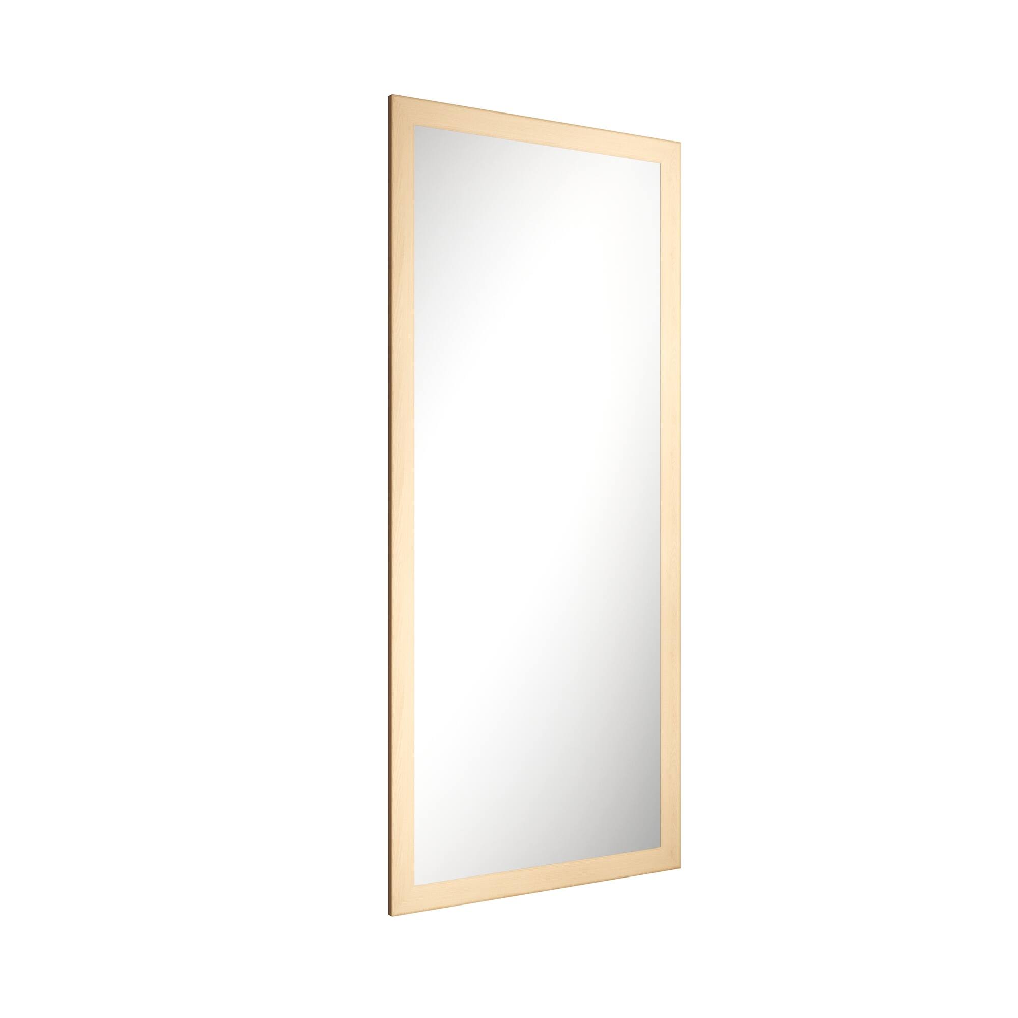 Alt View 2. Boyel Living - 32 in. W x 72 in. H Dark Wood Grain Rectangular Slanted Edge Aluminum Framed Wall Bathroom Vanity Mirror.