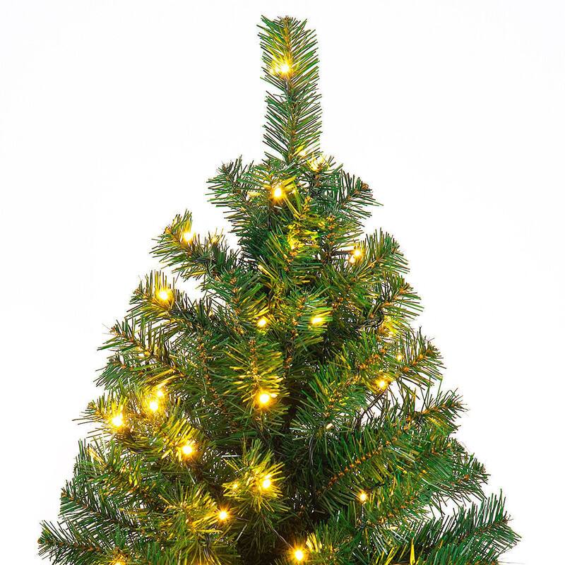 Alt View 5. WELLFOR - 9 ft Pre-Lit PVC Artificial Christmas Tree with 700 LED Lights,Full 2028‑Branch Tips Large Christmas Tree - Green.