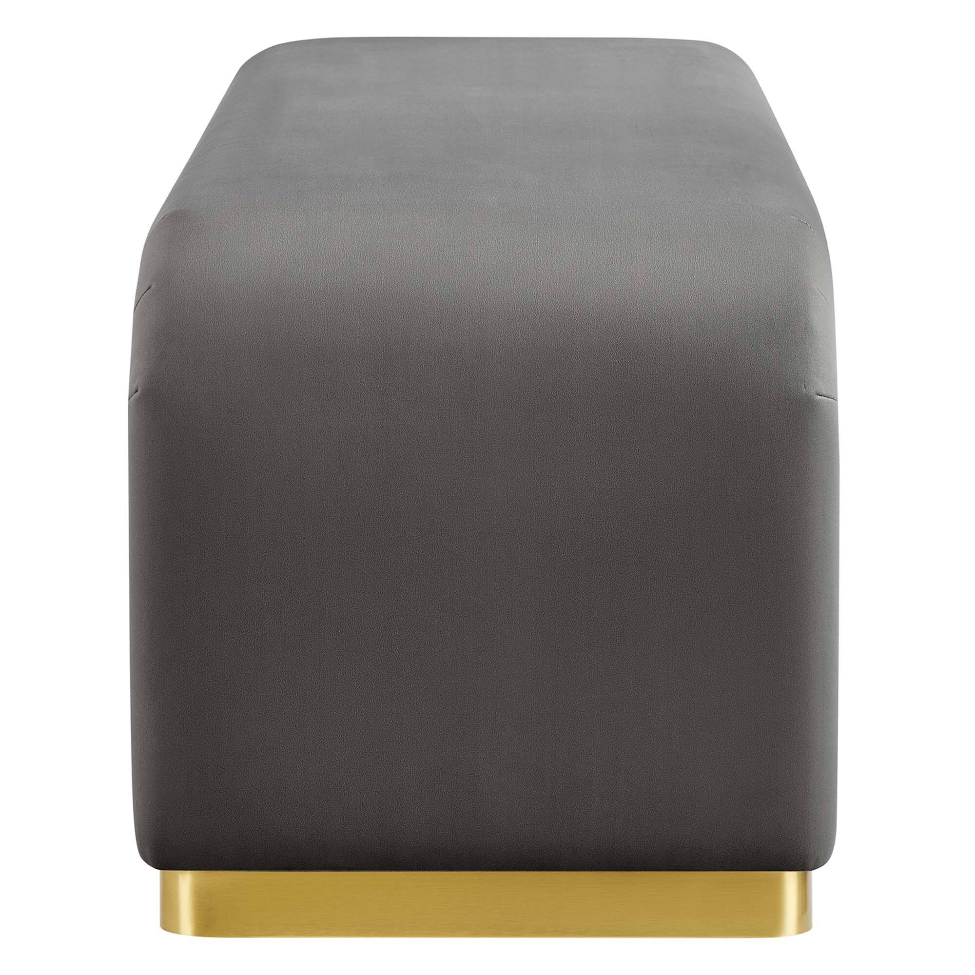 Back. Modway - Koda Performance Velvet Waterfall Long Bench by Modway - Gray.