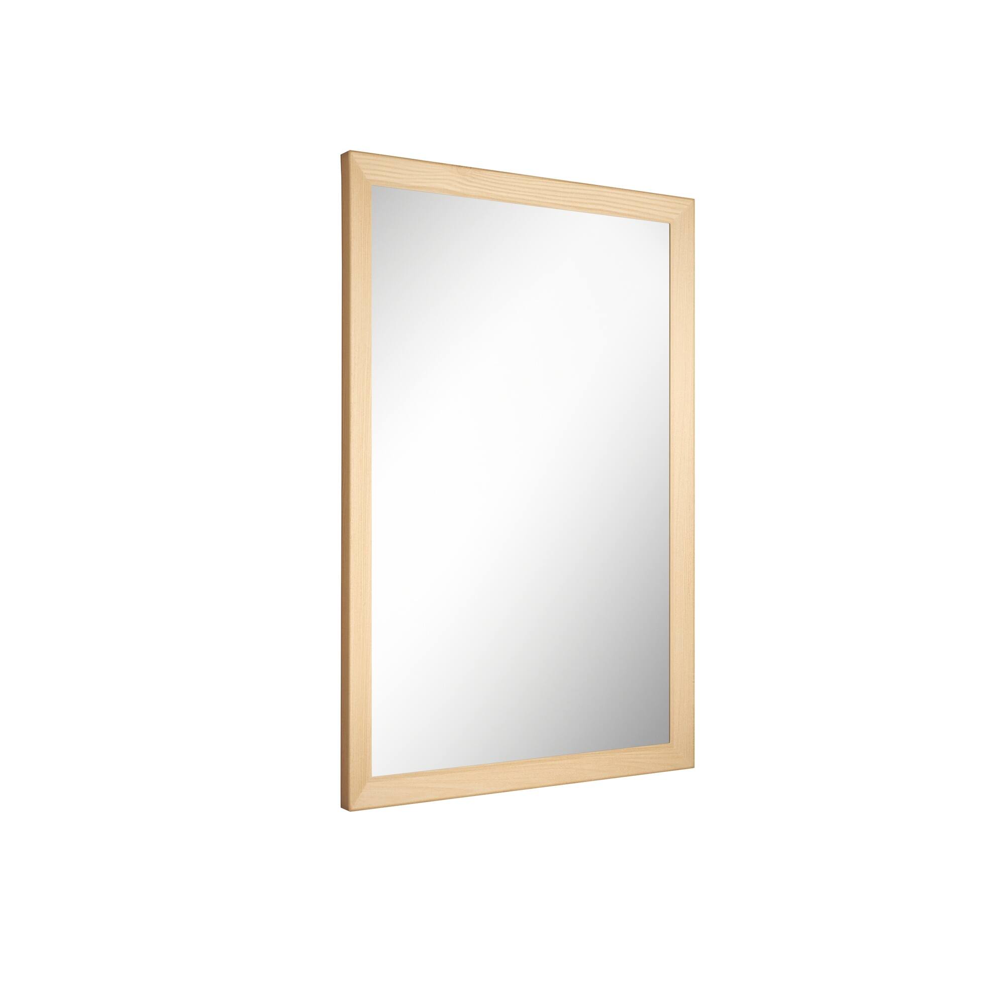 Alt View 2. Boyel Living - 24 in W x 16 in L Dark Wood Grain Rectangular Slanted Edge Aluminum Framed Wall Bathroom Vanity Mirror.