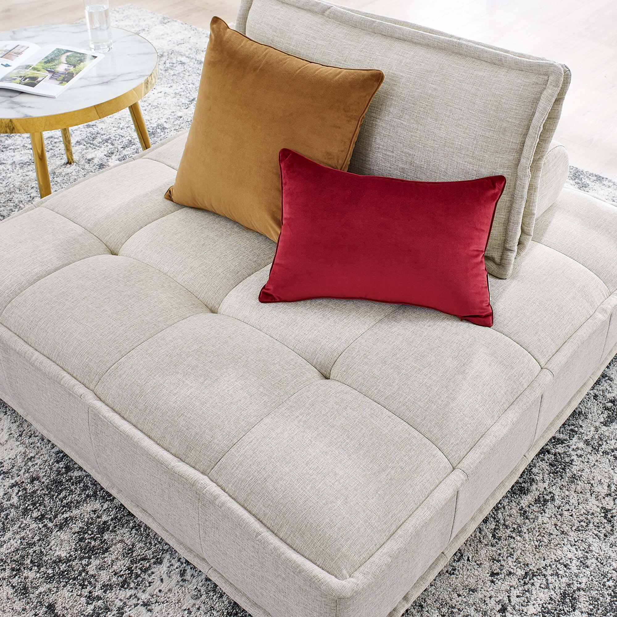 Back. Modway - Saunter Tufted Fabric Armless Chair by Modway - Beige.