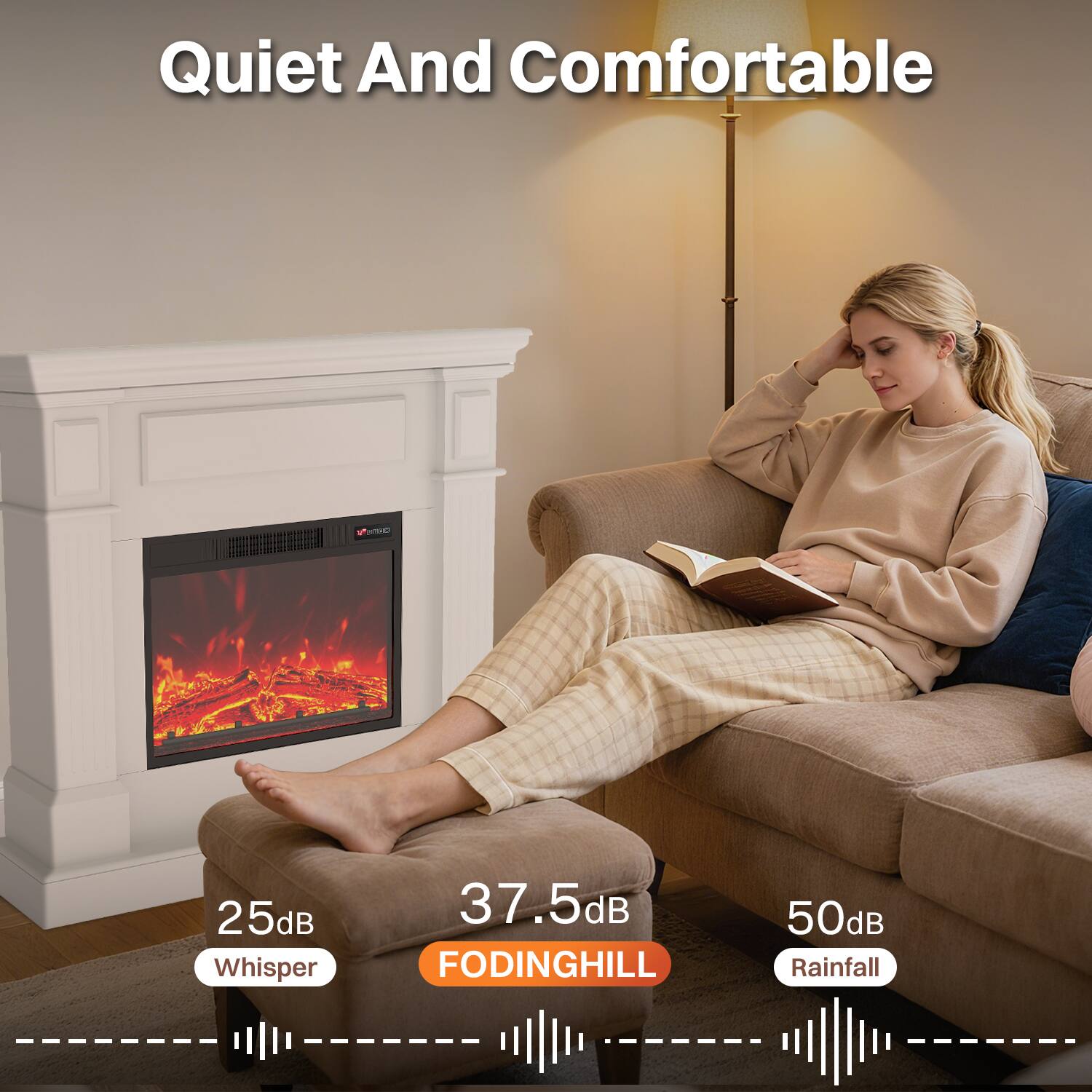 Quiet And Comfortable

25dB Whisper

37.5dB FODINGHILL

50dB Rainfall