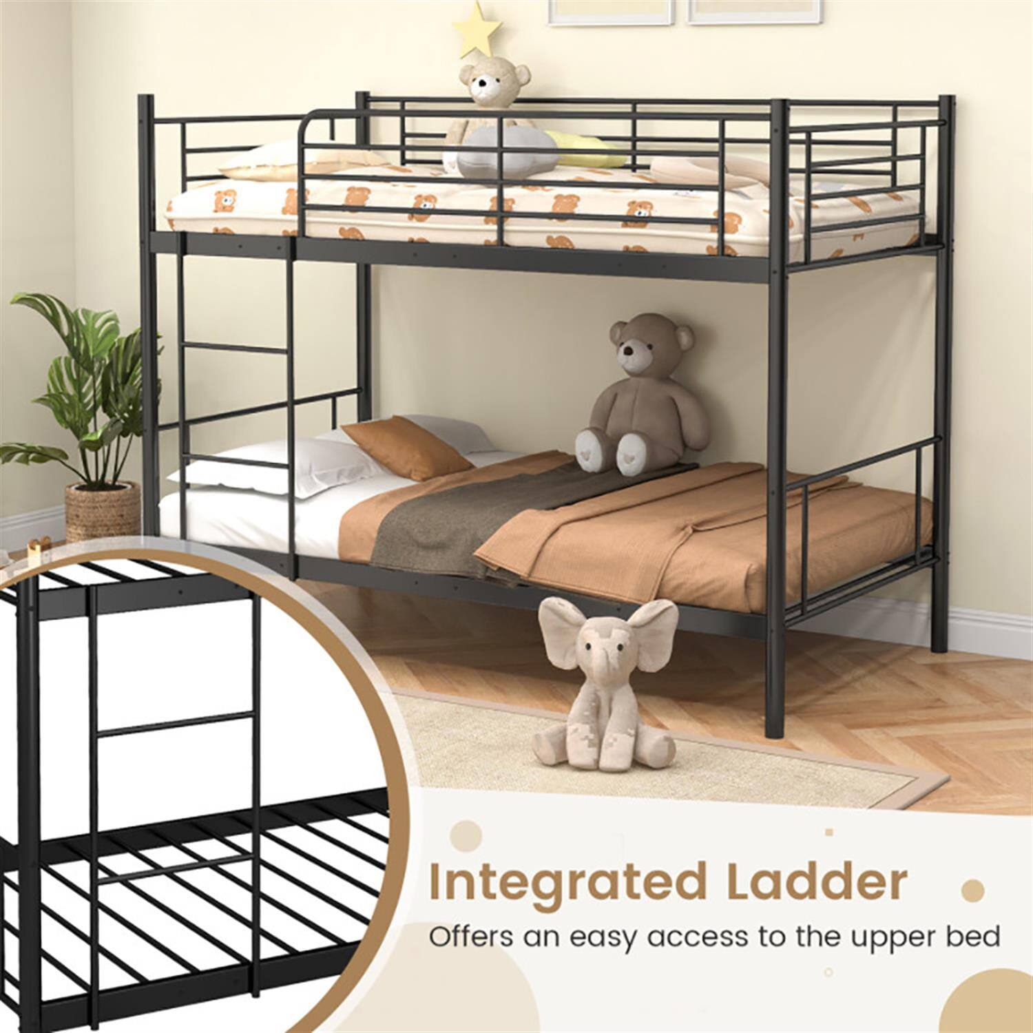 Integrated Ladder  
Offers an easy access to the upper bed