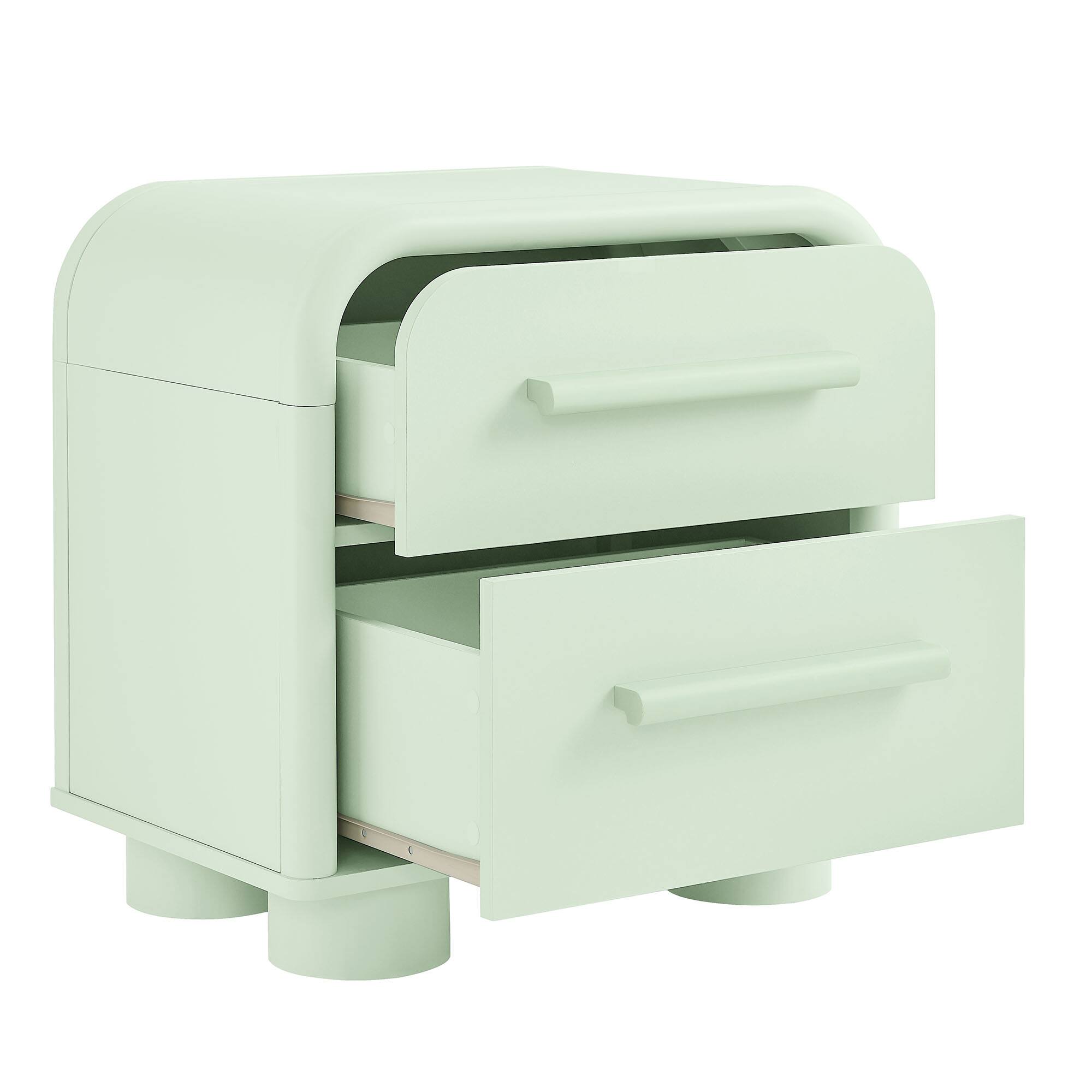 Alt View 3. Modway - Bellamy Curved 2-Drawer Nightstand by Modway - Sage.