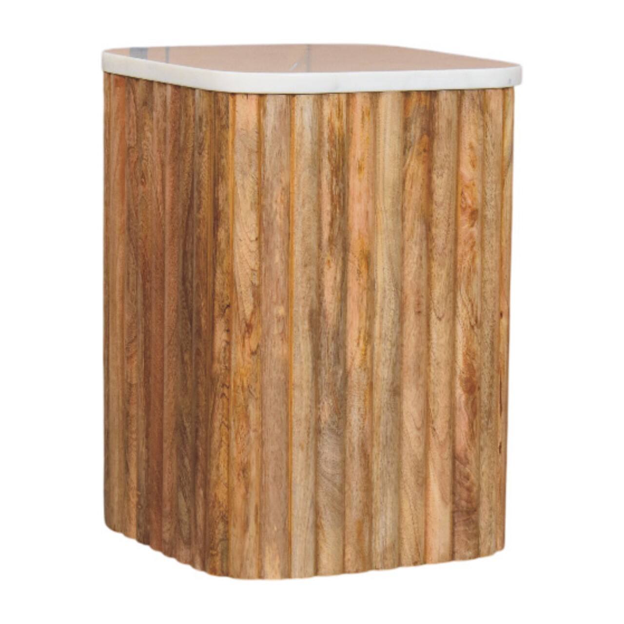 Angle. Artisan Furniture - Artisan Furniture Solid WoodOakish Marble Side Table - Brown.