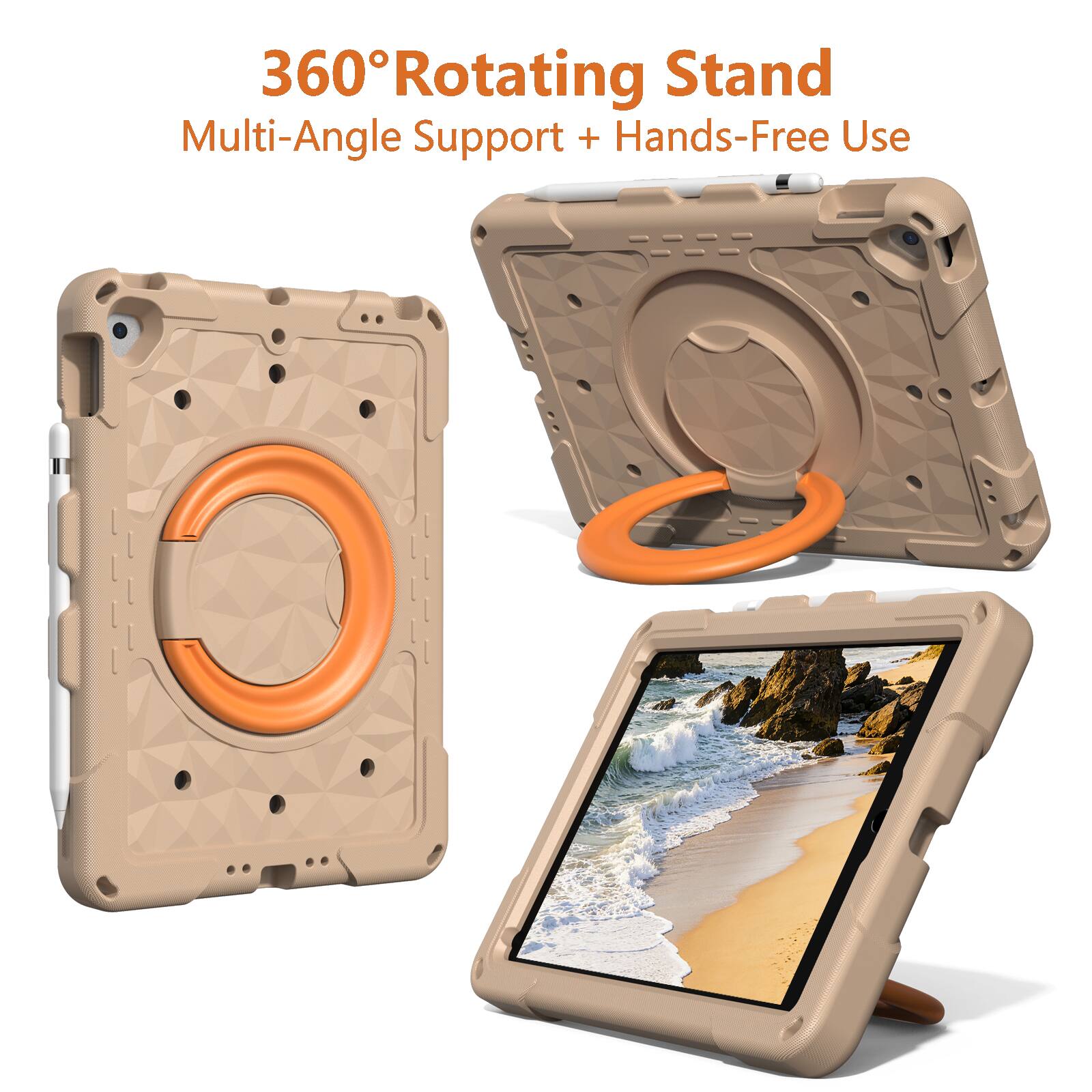 360° Rotating Stand  
Multi-Angle Support + Hands-Free Use
