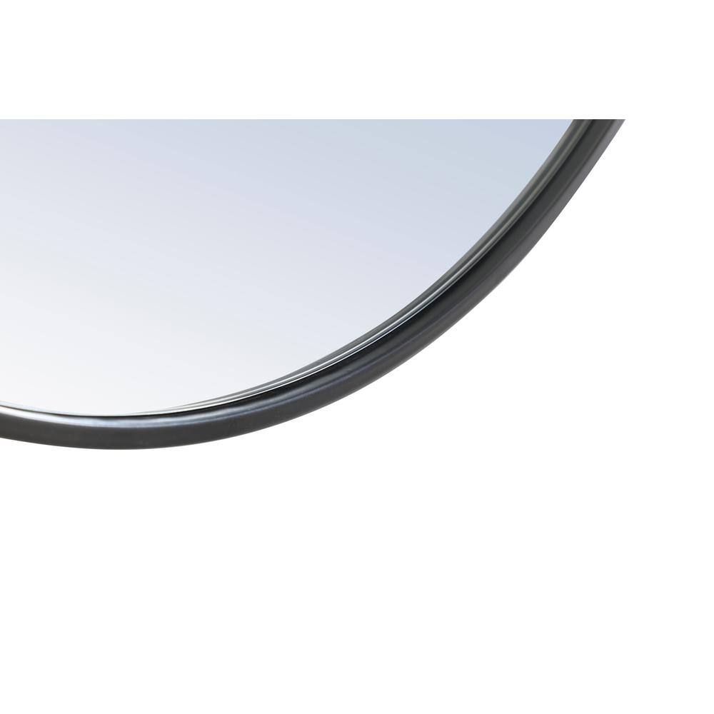 Alt View 1. Elegant Decor - Metal frame Round Mirror with decorative hook 32 inch Black finish - Black.