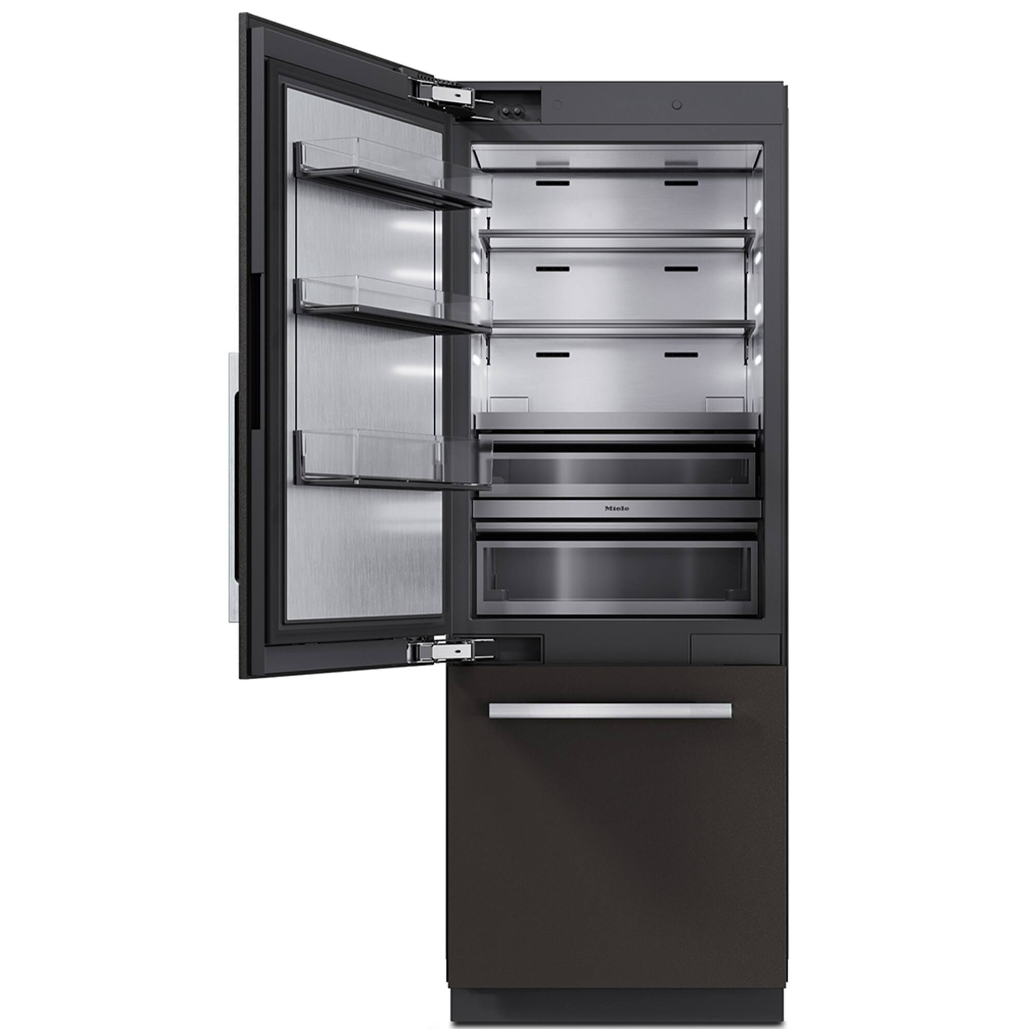 Angle. Miele - KFMC 3632 L  30" 16.5 Cubic Feet Bottom Mount MasterCool Fridge-Freezer - Panel Ready.