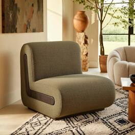 Denby Linen Blend Accent Chair by Modway - Olive
