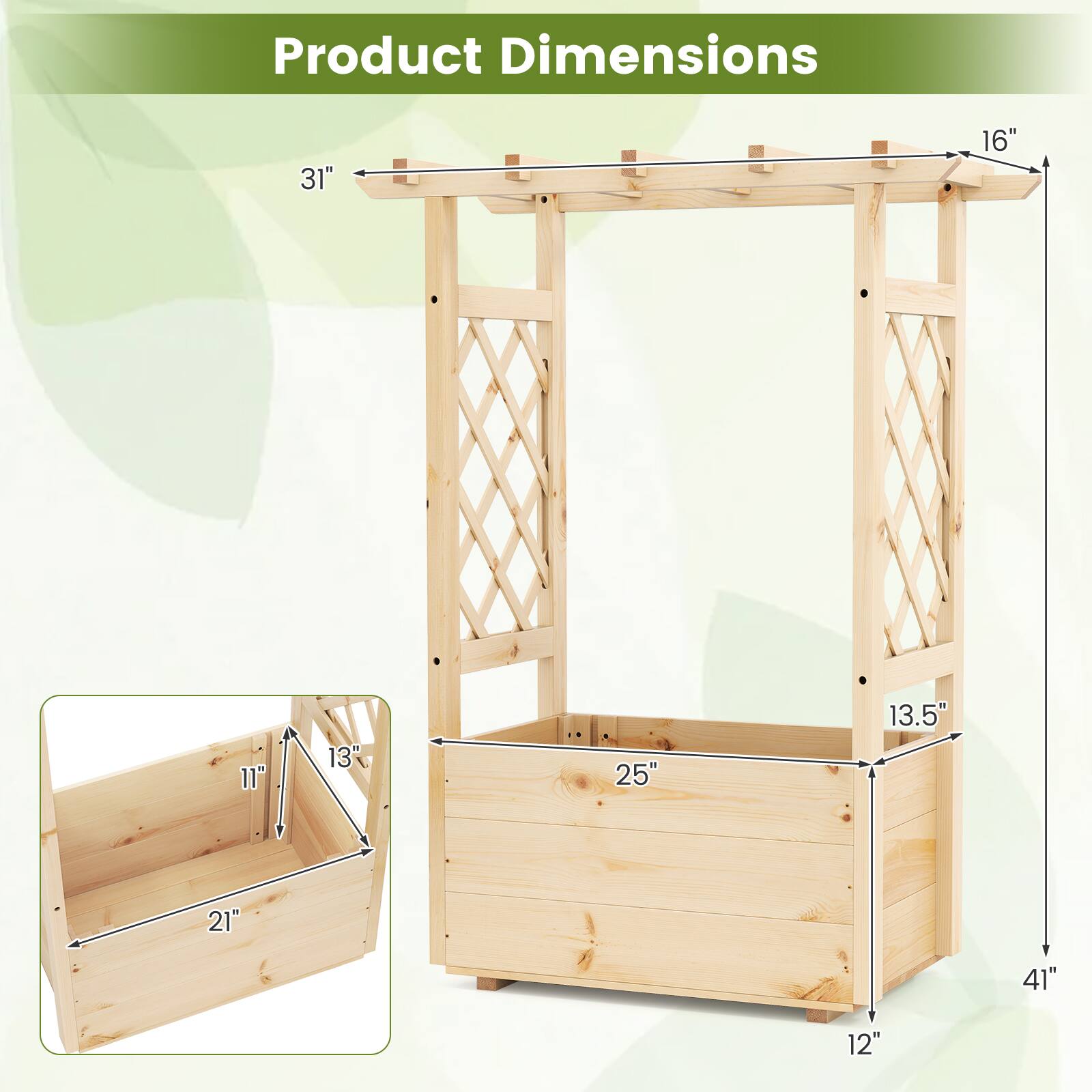 Product Dimensions

- Length: 31"
- Width: 16"
- Height: 41"
- Shelf Dimensions: 25" x 13.5"
- Drawer Dimensions: 21" x 11" x 13"