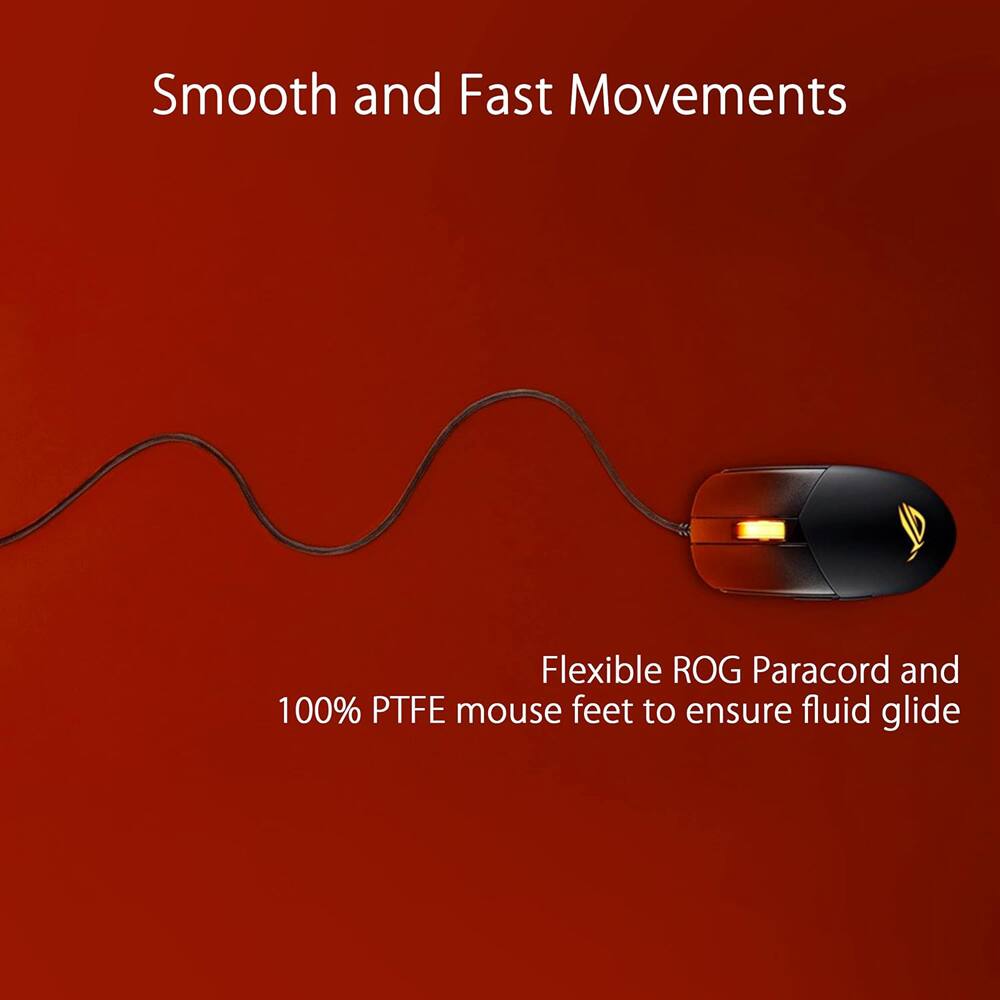 Smooth and Fast Movements

Flexible ROG Paracord and 100% PTFE mouse feet to ensure fluid glide