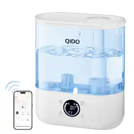 QIDO - 1.32Gal/5L Top Fill Smart Humidifiers 7-color Nightlight 36H Runtime 28dB Quiet Humidifier - White