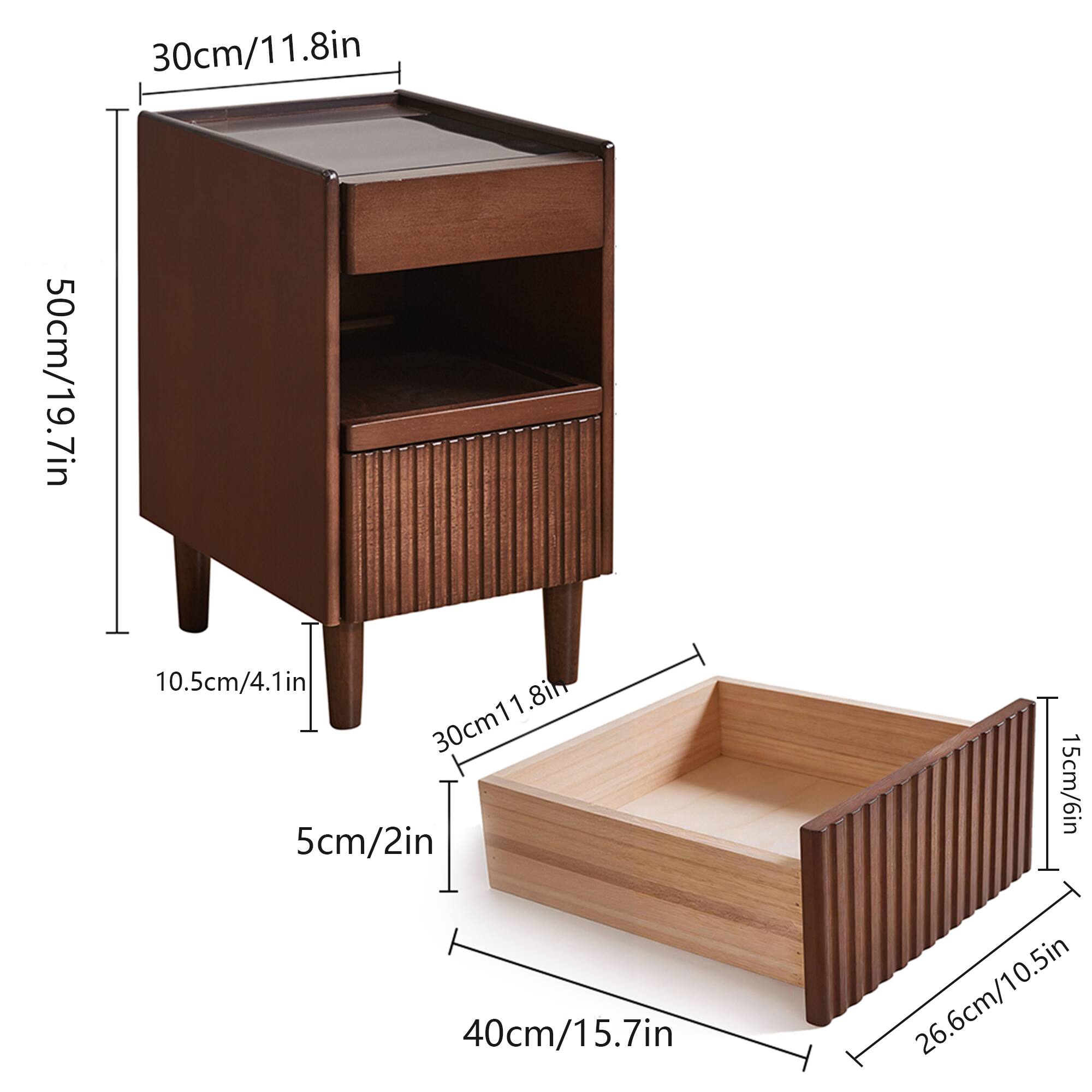 30cm/11.8in  
50cm/19.7in  
10.5cm/4.1in  
30cm/11.8in  
5cm/2in  
40cm/15.7in  
15cm/6in  
26.6cm/10.5in