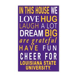 Fan Creations - LSU Tigers 11" x 19" Briteline In This House Sign - Multicolor