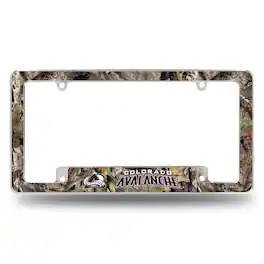 Rico Industries - Colorado Avalanche Chrome Metal License Plate Frame with Mossy Oak Camouflaged Camo Design - Multi