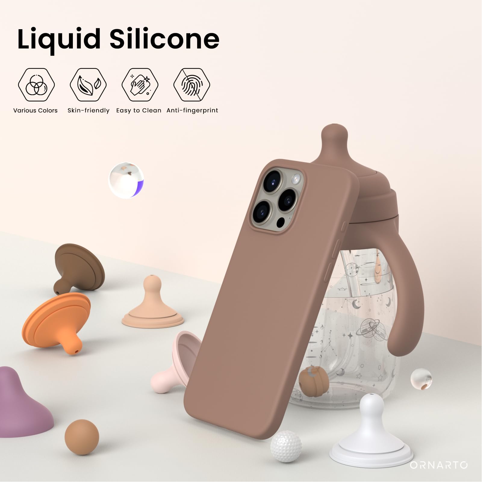 Liquid Silicone, Various Colors, Skin-friendly, Easy to Clean, Anti-fingerprint, ORNARTO