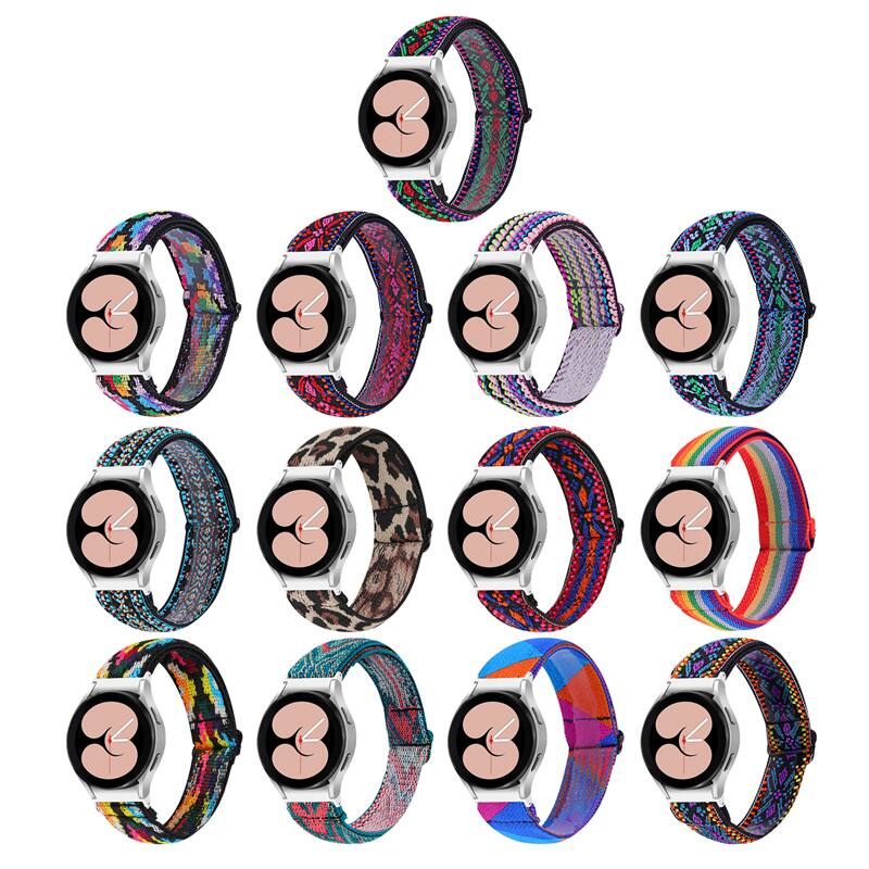 Left. StrapsCo - Nylon Comfort Watch Band Strap For Samsung Galaxy Watch 7 - Woven Pattern 1.