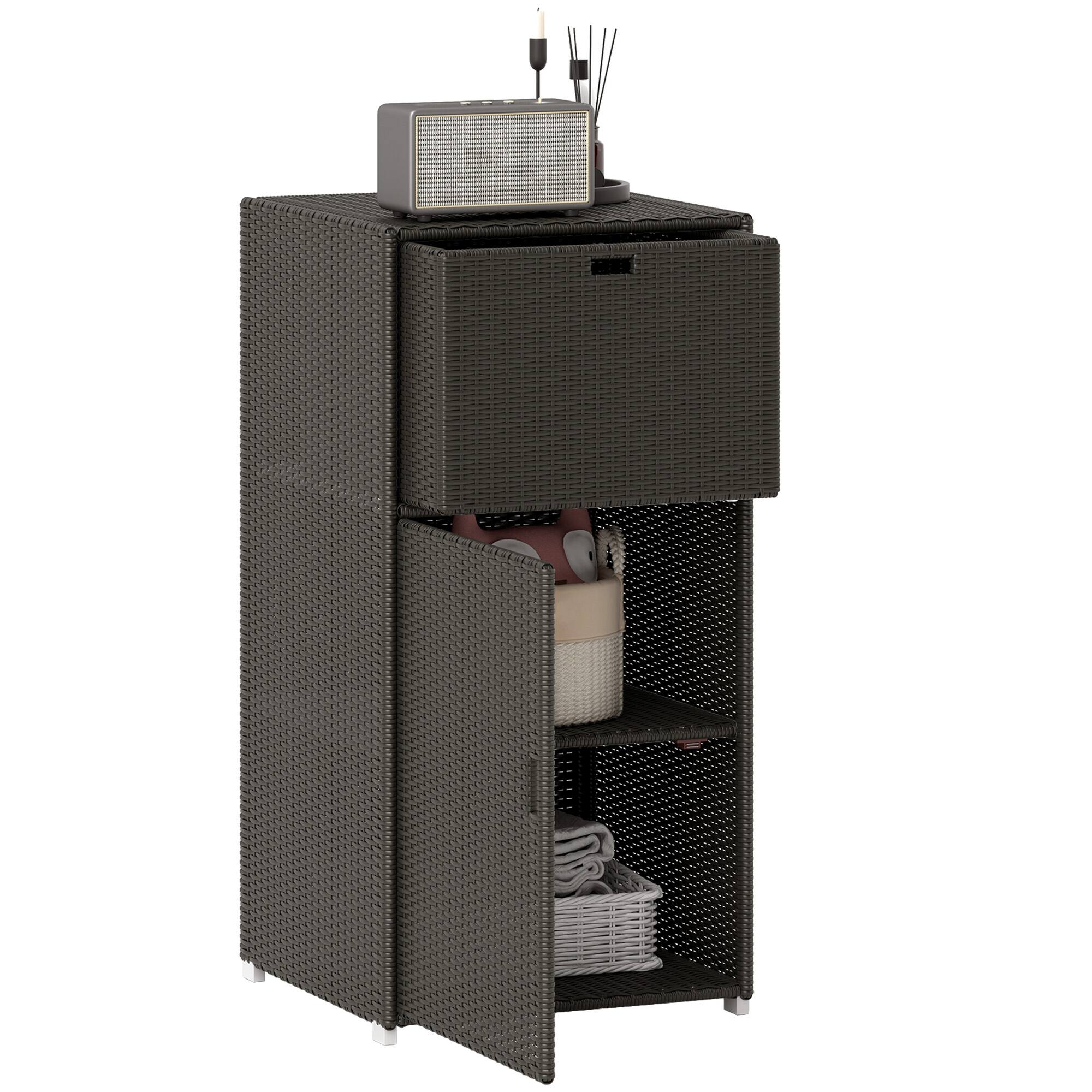 "Outsunny - Outdoor Towel Rack & Pool Storage Cabinet/Hot Tub Accessory Storage, 24""x24""x47"" - Brown" price history on PriceWatchPro