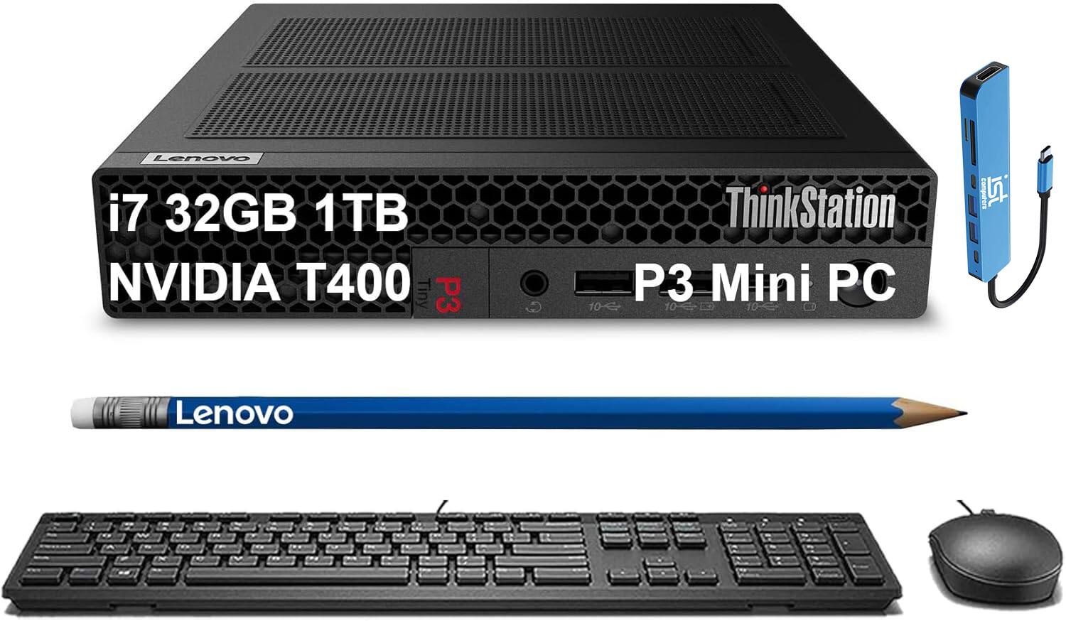 Lenovo ThinkStation P3 Mini PC  
i7 32GB 1TB NVIDIA T400