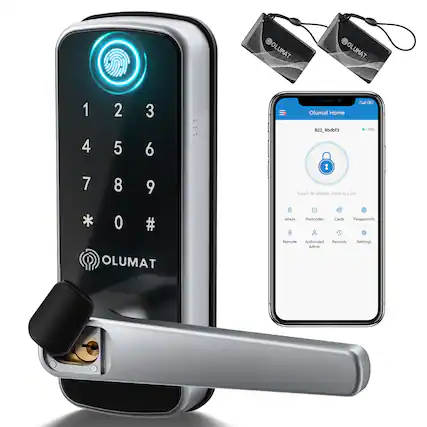 OLUMAT
1 2 3
4 5 6
7 8 9
* 0 #
OLUMAT
Olumat Home
B22_8bdbf3
50%
Touch to Unlock, Hold to Lock
eKeys Passcodes Cards Fingerprints
Remote Authorized Records Settings
Admin