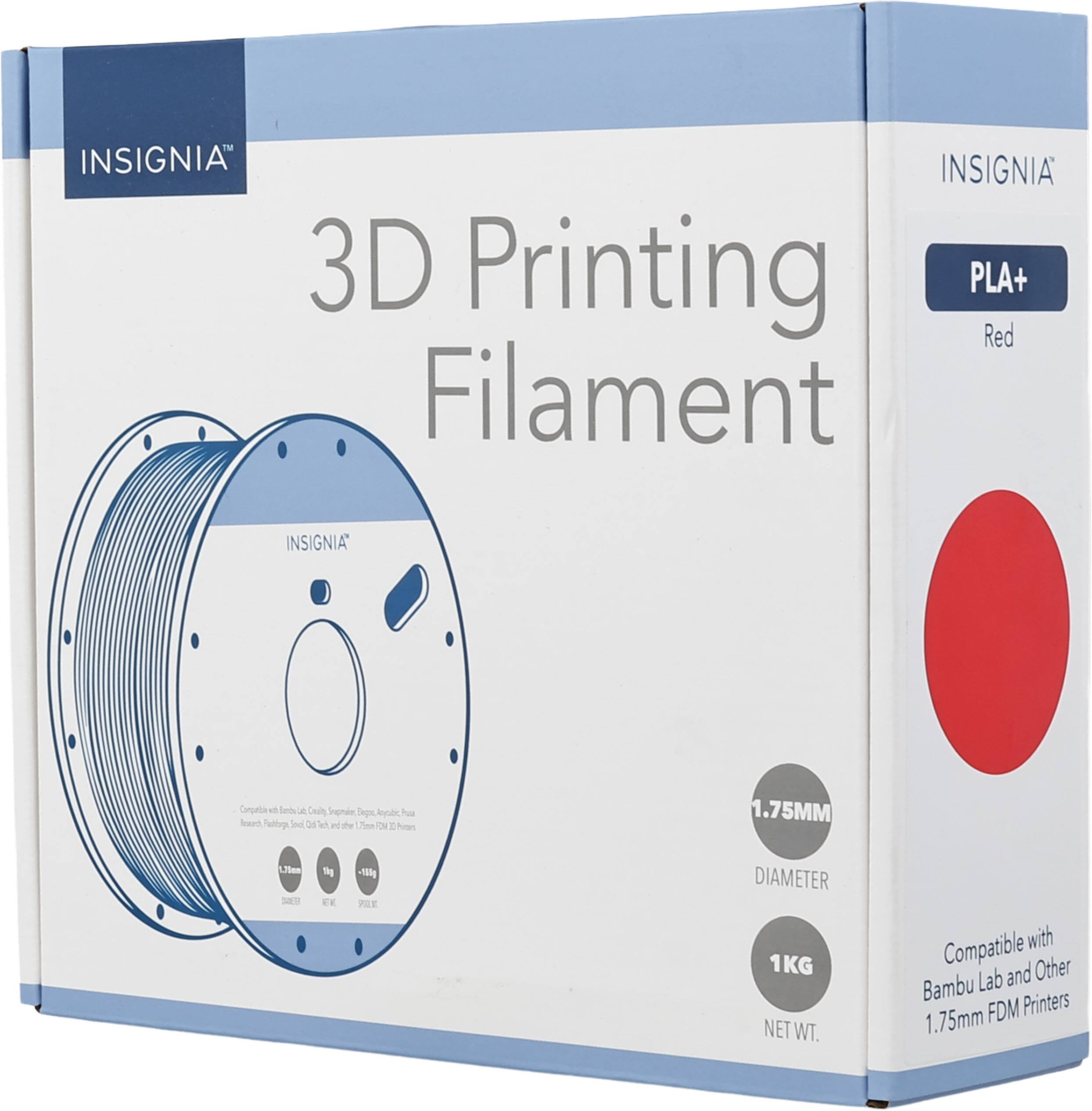 INSIGNIA 3D Printing PLA+ Red Filament INSIGNIA Corpatta 4 Seds Corit Ingruie Sagne hua band Sarlogs I D4 ah H the me OV - Poten 1.75MM Tm 1hg EE -1g PRE DIAMETER 1KG NET WT. Compatible with Lab and Other Bambu FDM Printers 1.75mm