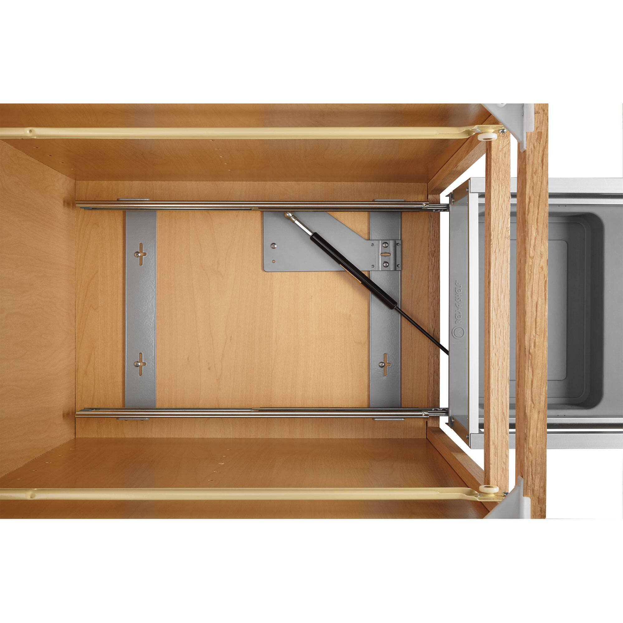 Alt View 2. Rev-A-Shelf - Rev-A-Shelf Double Pullout Kitchen Trash Can 50 qt., Silver, 5149-2150DM-217 - Silver.