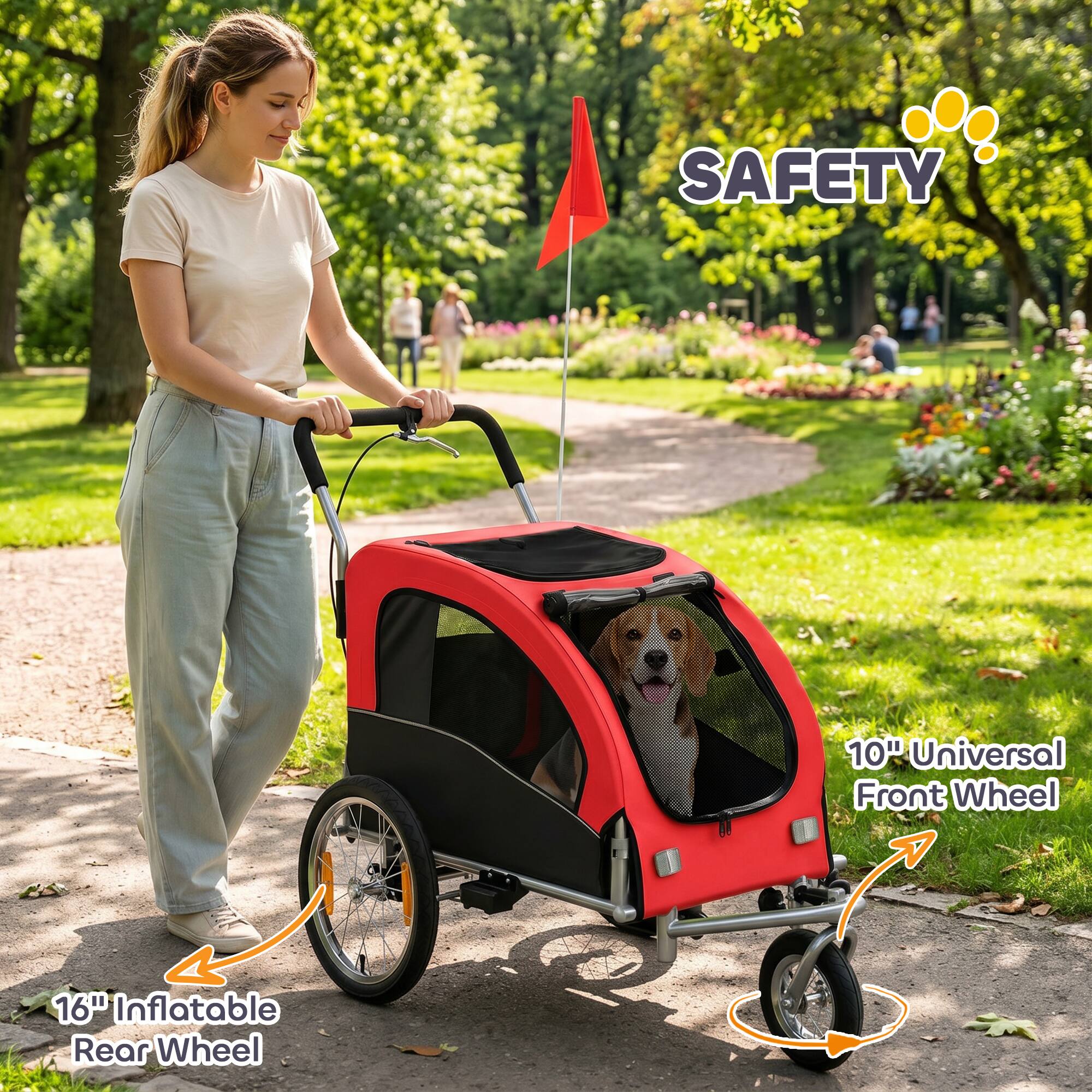 SAFETY

10" Universal Front Wheel

16" Inflatable Rear Wheel