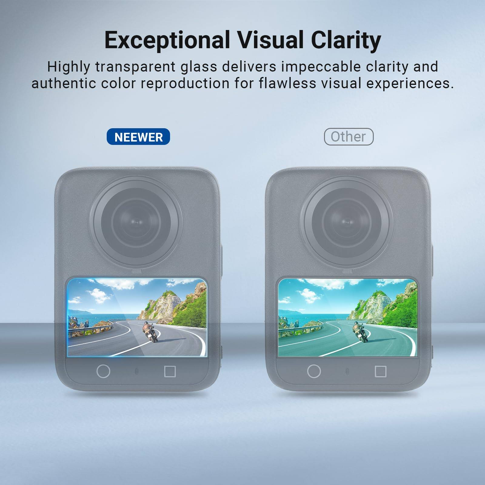 Exceptional Visual Clarity

Highly transparent glass delivers impeccable clarity and authentic color reproduction for flawless visual experiences.

NEEWER

Other