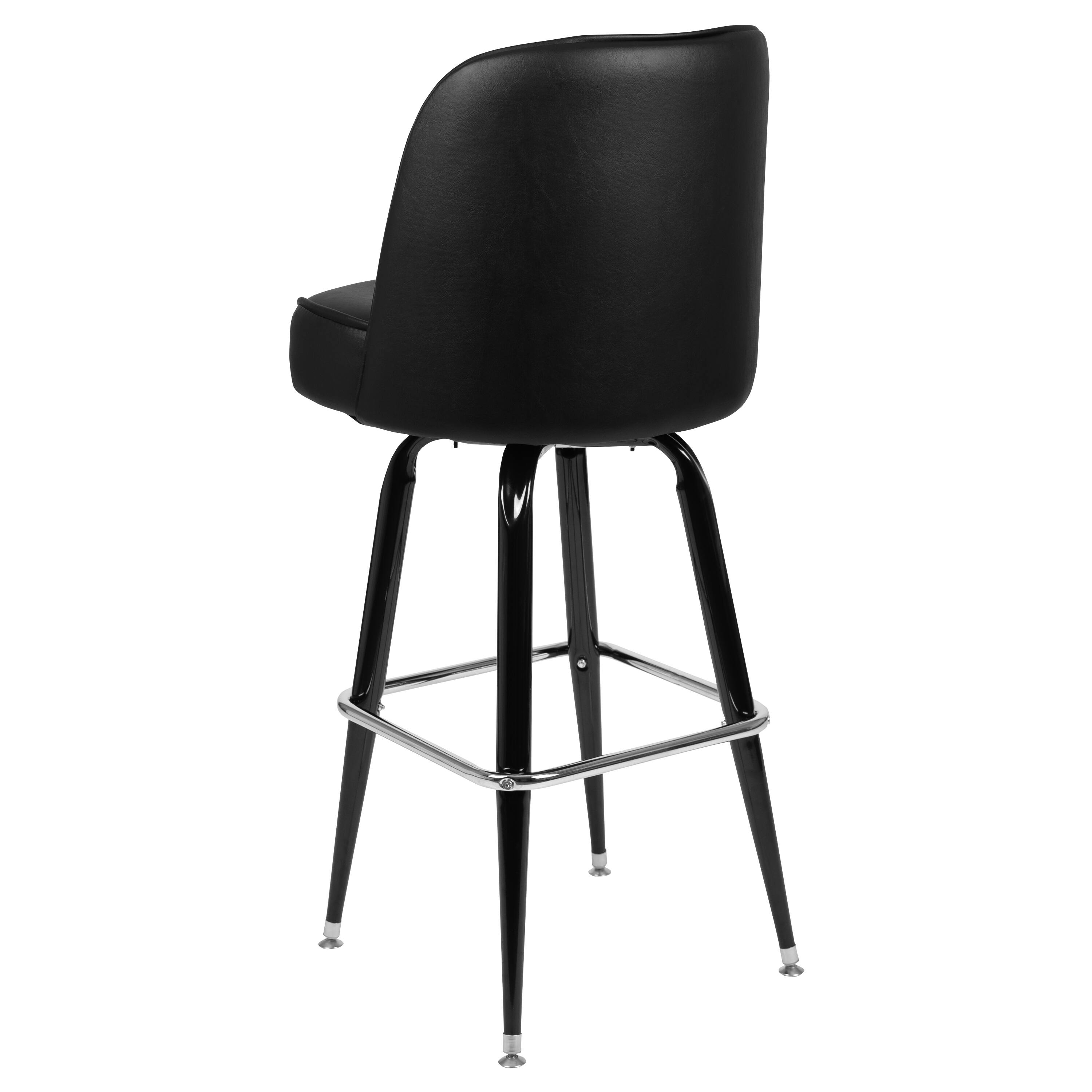 Alt View 5. Emma + Oliver - Metal Barstool with Swivel Bucket Seat - Black.