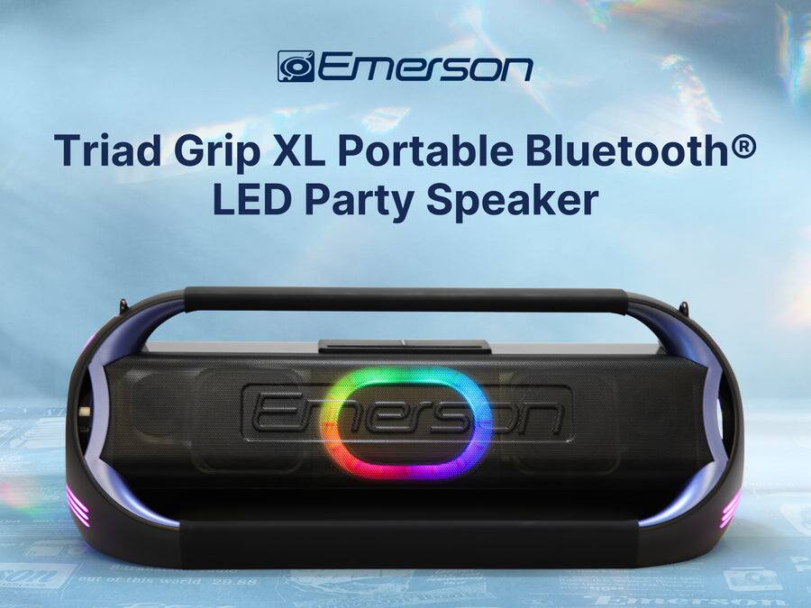 Emerson Triad Grip XL Portable Bluetooth® LED Party Speaker