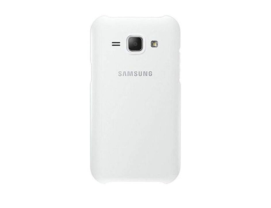 Front. Samsung - Samsung Galaxy Protective Cover for Galaxy J1 - White - white.